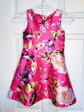 ⚡BOGO⚡The Children's Place Magenta Pink Floral Dress Size 5